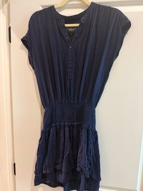 Rails Smocked Waist Mini Dress in Deep Navy